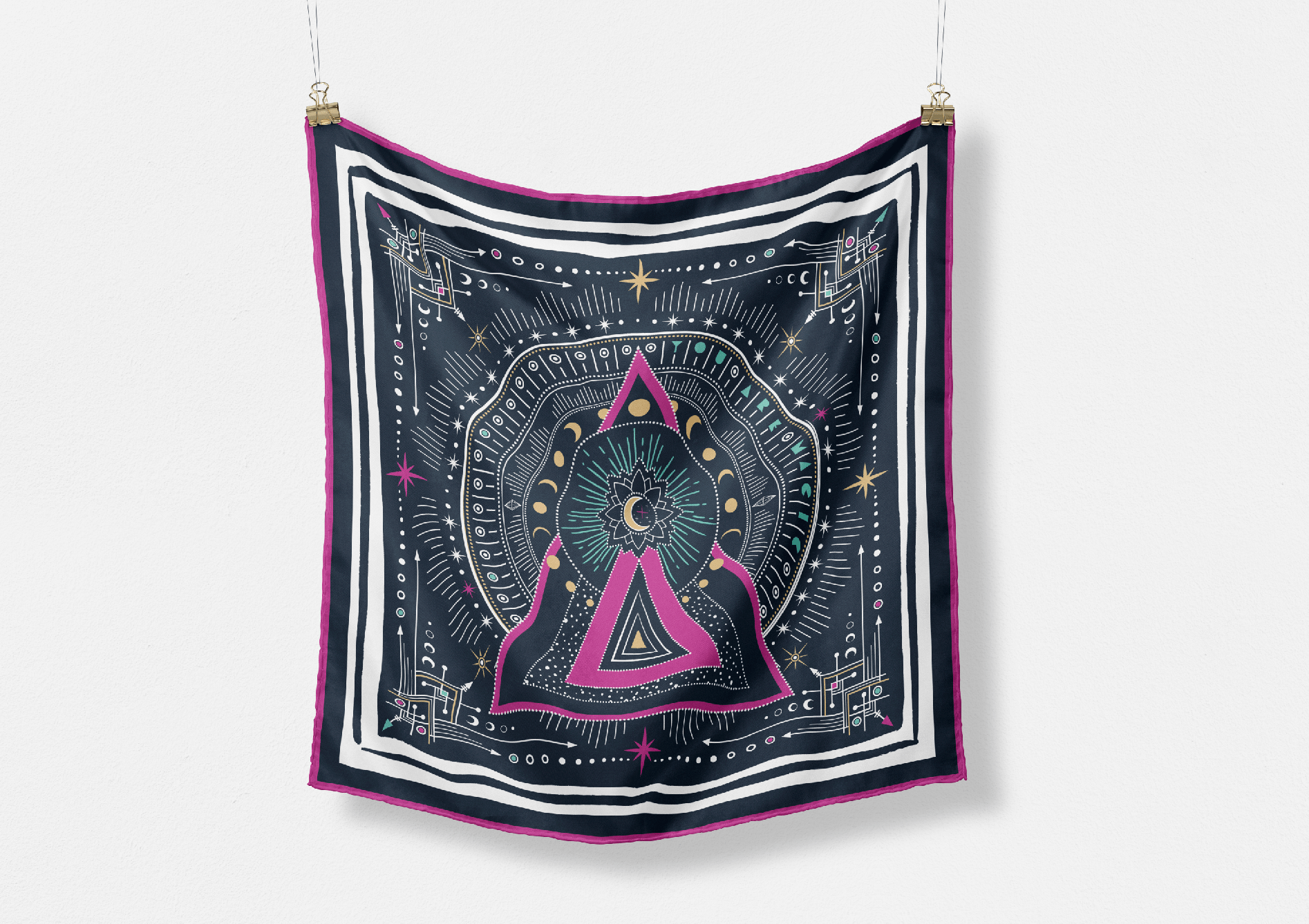 The Mallory silk scarf — hand-drawn CB Grey design