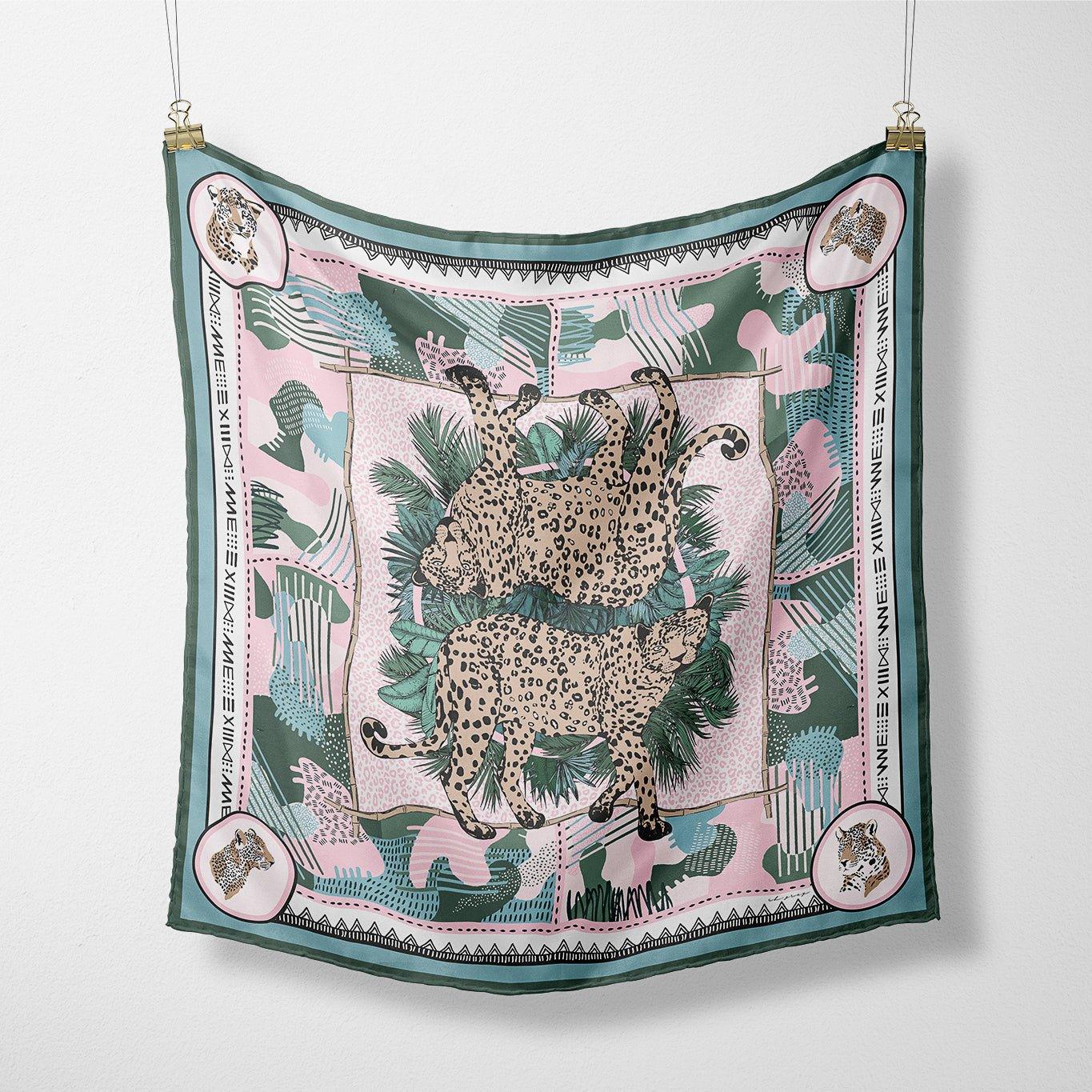 The Aubree silk scarf — hand-drawn CB Grey design