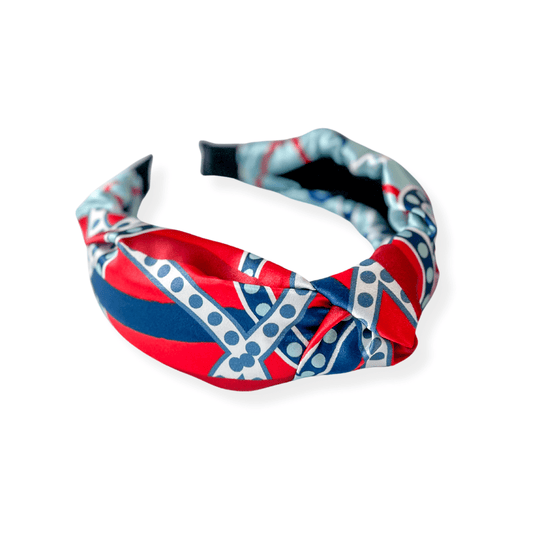 The Ellis Silk Knotted Headband - CB Grey - Headband