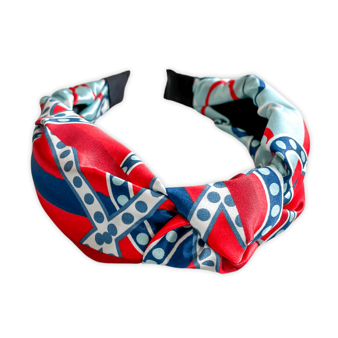 The Ellis Silk Knotted Headband - CB Grey - Headband