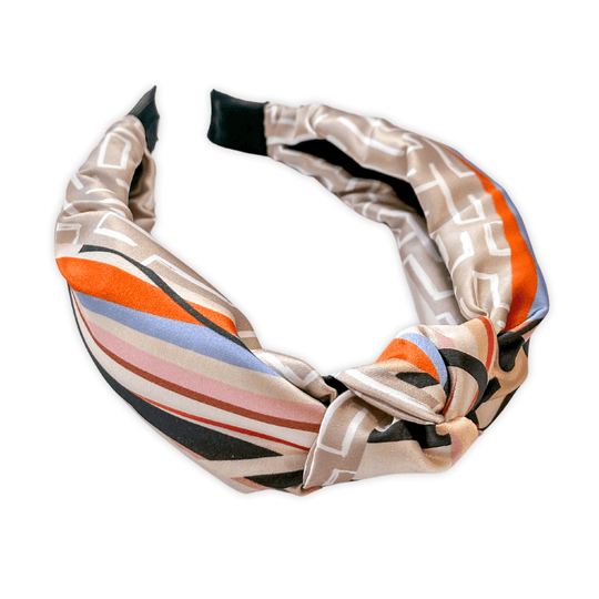 The Pippa Silk Knotted Headband - CB Grey - Headband