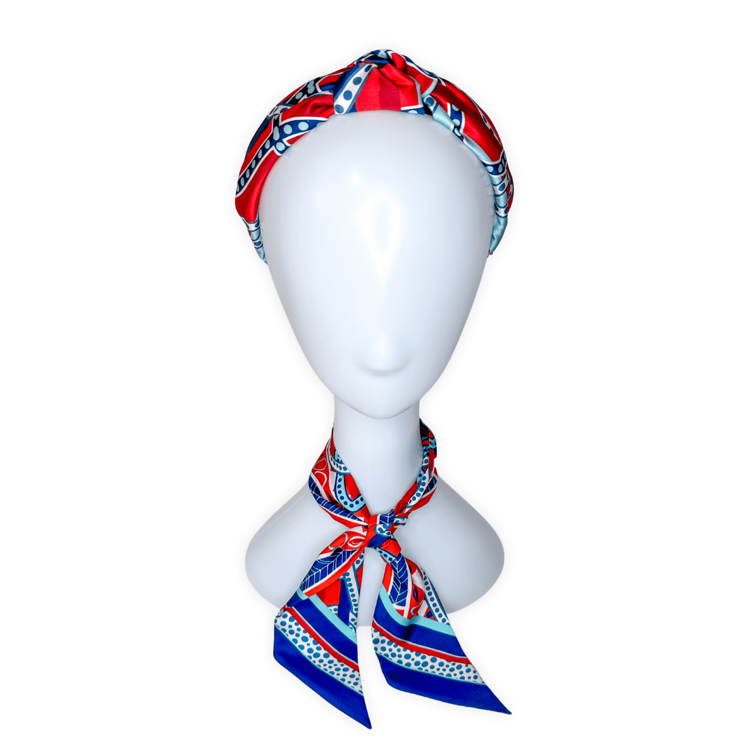 The Ellis Silk Knotted Headband - CB Grey - Headband