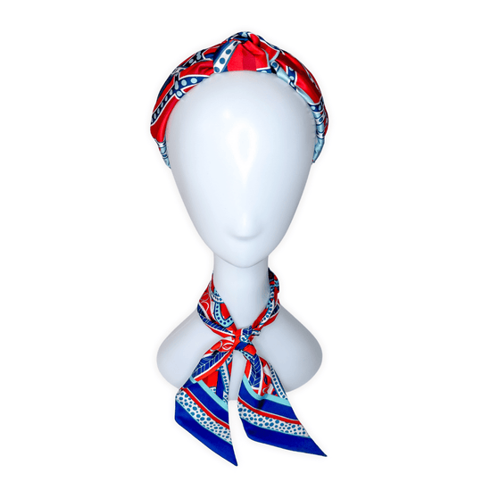 The Ellis Silk Knotted Headband - CB Grey - Headband