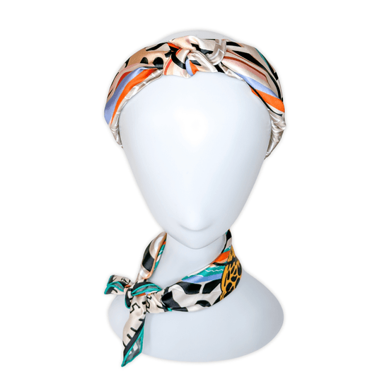The Pippa Silk Knotted Headband - CB Grey - Headband