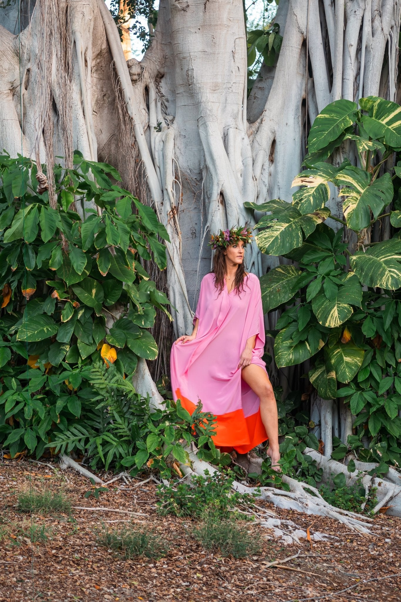 CB Grey x Elise Lyon Silk Caftan - CB Grey -