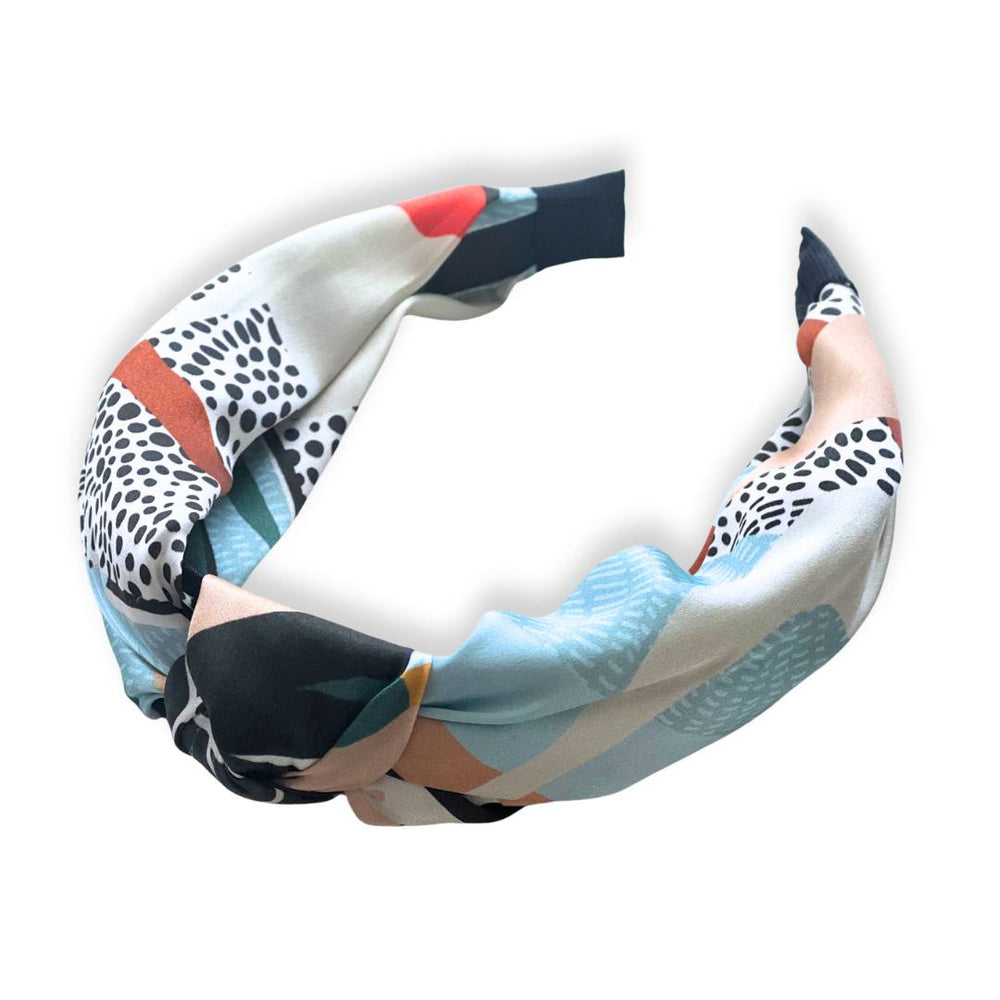 The Katie Silk Knotted Headband - CB Grey - Headband
