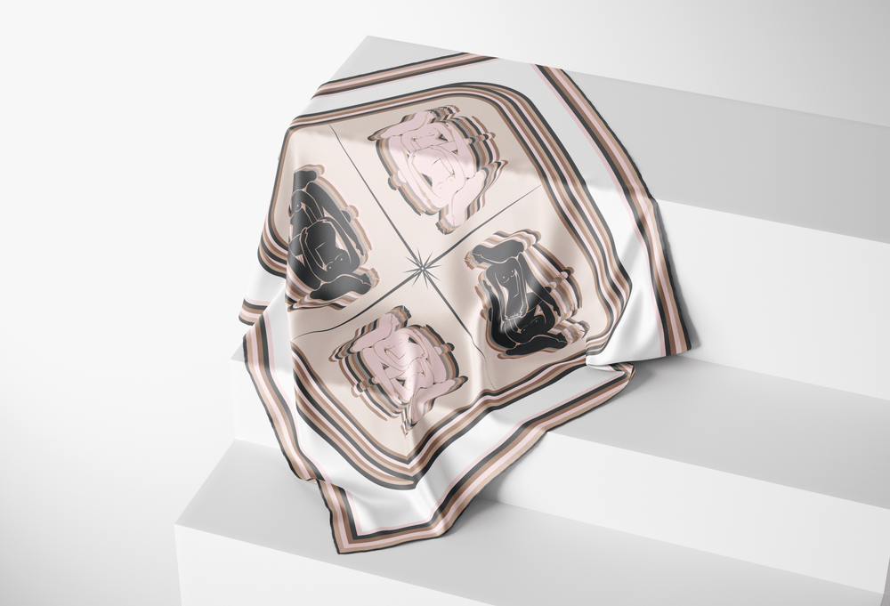 The Nude Beach Silk Scarf - CB Grey - Scarf