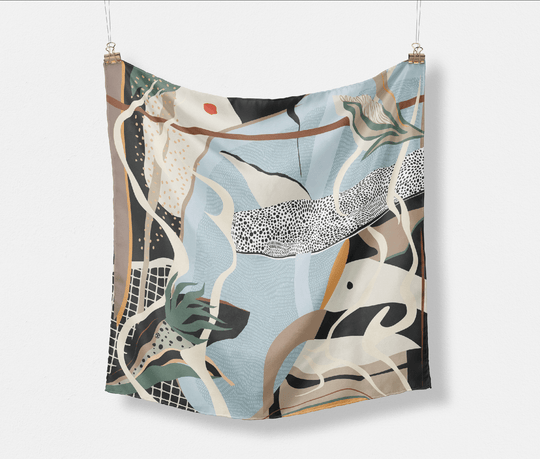 The Katie Silk Scarf - CB Grey - Scarf