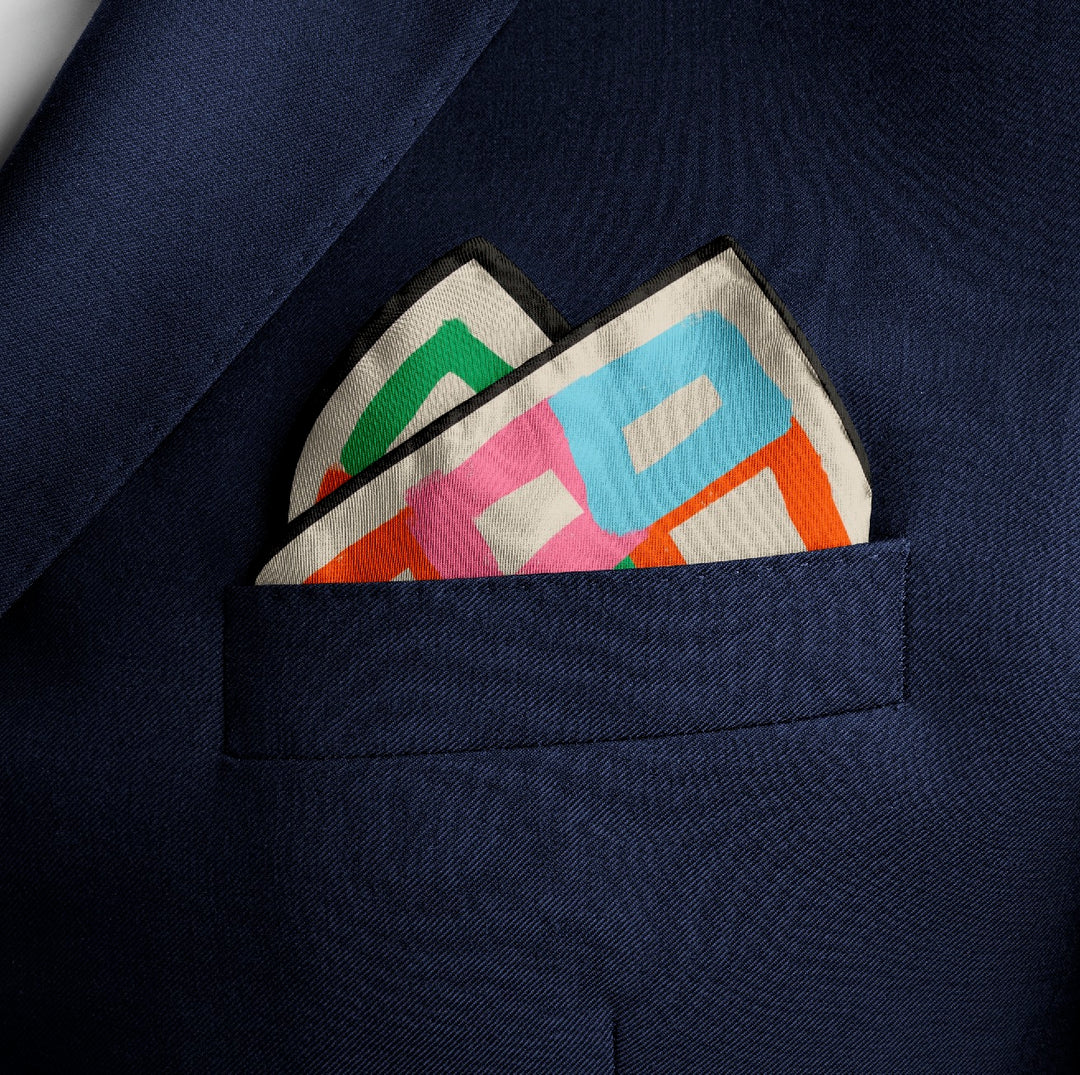 CB Grey x Elise Lyon Pocket Square - CB Grey