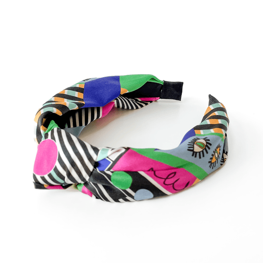 The Dancer Silk Knotted Headband - CB Grey - Headband