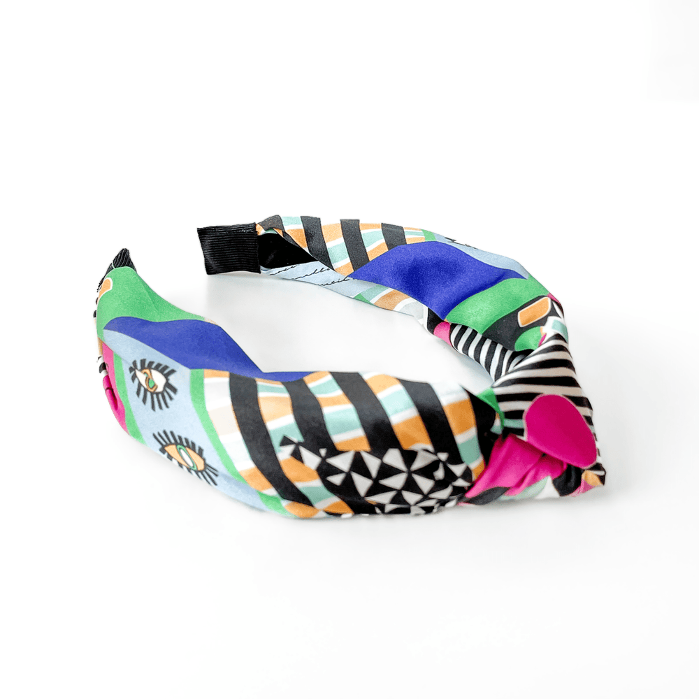 The Dancer Silk Knotted Headband - CB Grey - Headband
