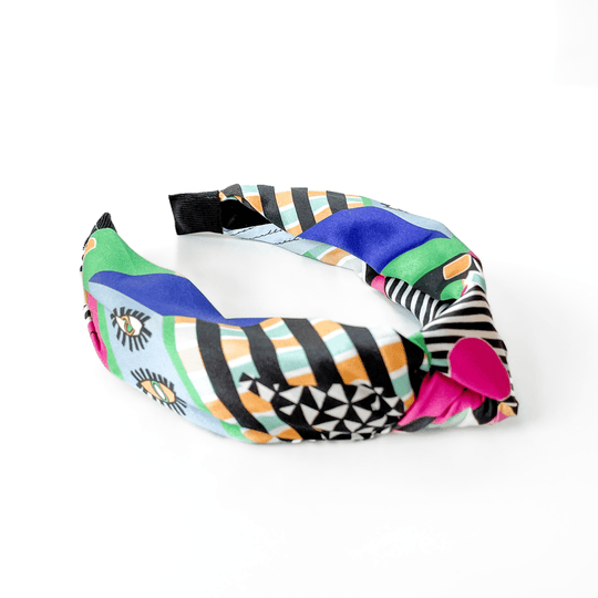 The Dancer Silk Knotted Headband - CB Grey - Headband