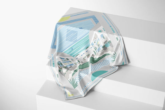 The Alys Silk Scarf - CB Grey - Scarf
