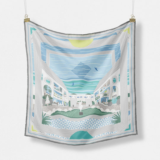The Alys Silk Scarf - CB Grey - Scarf