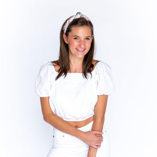 The Aubree Silk Knotted Headband - CB Grey - Headband