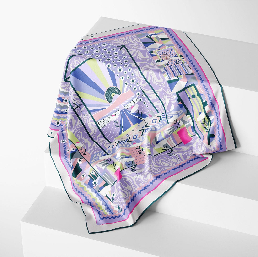 The Carla Silk Scarf - CB Grey - Scarf