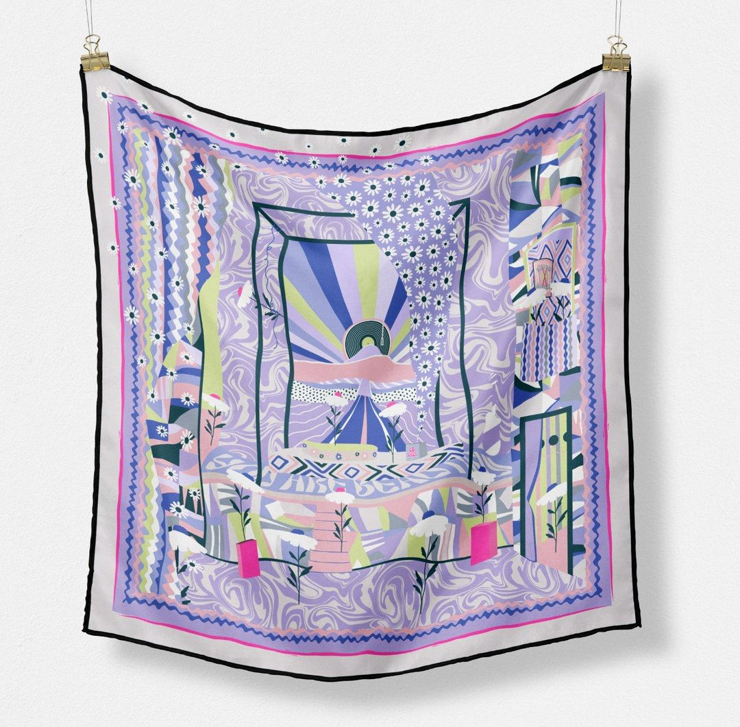 The Carla Silk Scarf - CB Grey - Scarf
