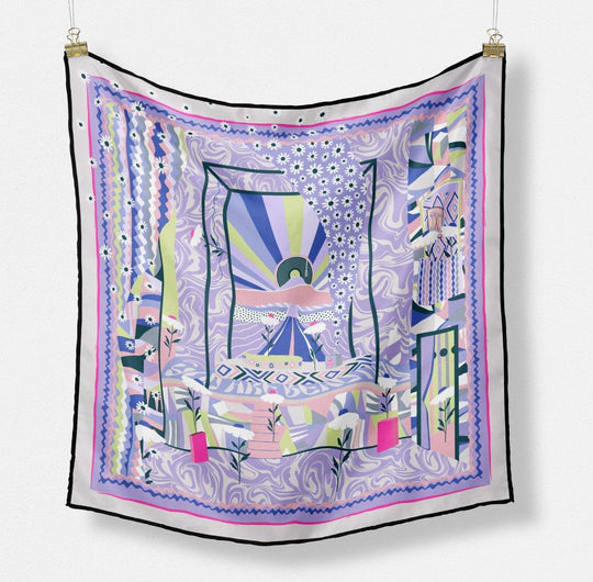 The Carla Silk Scarf - CB Grey - Scarf