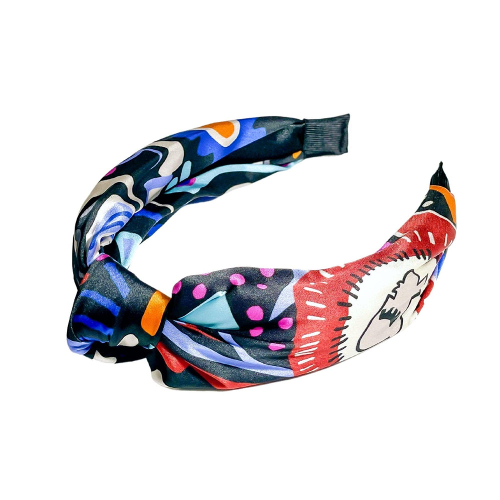 The Elise Silk Knotted Headband - CB Grey - Headband