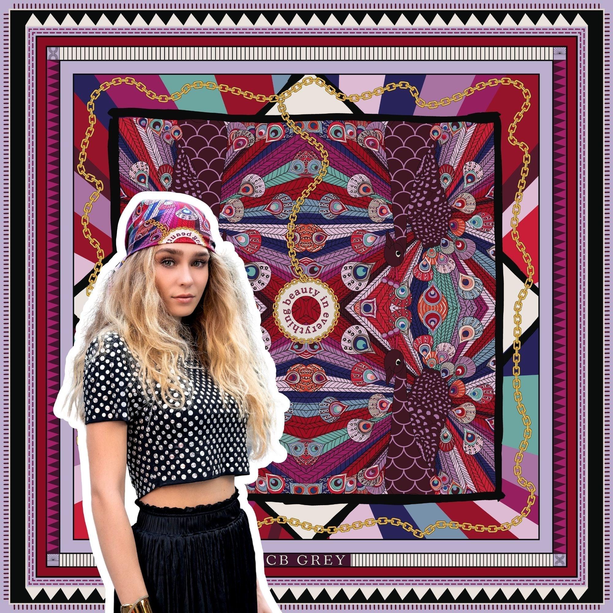 The Kathy Silk Scarf - CB Grey - Scarf
