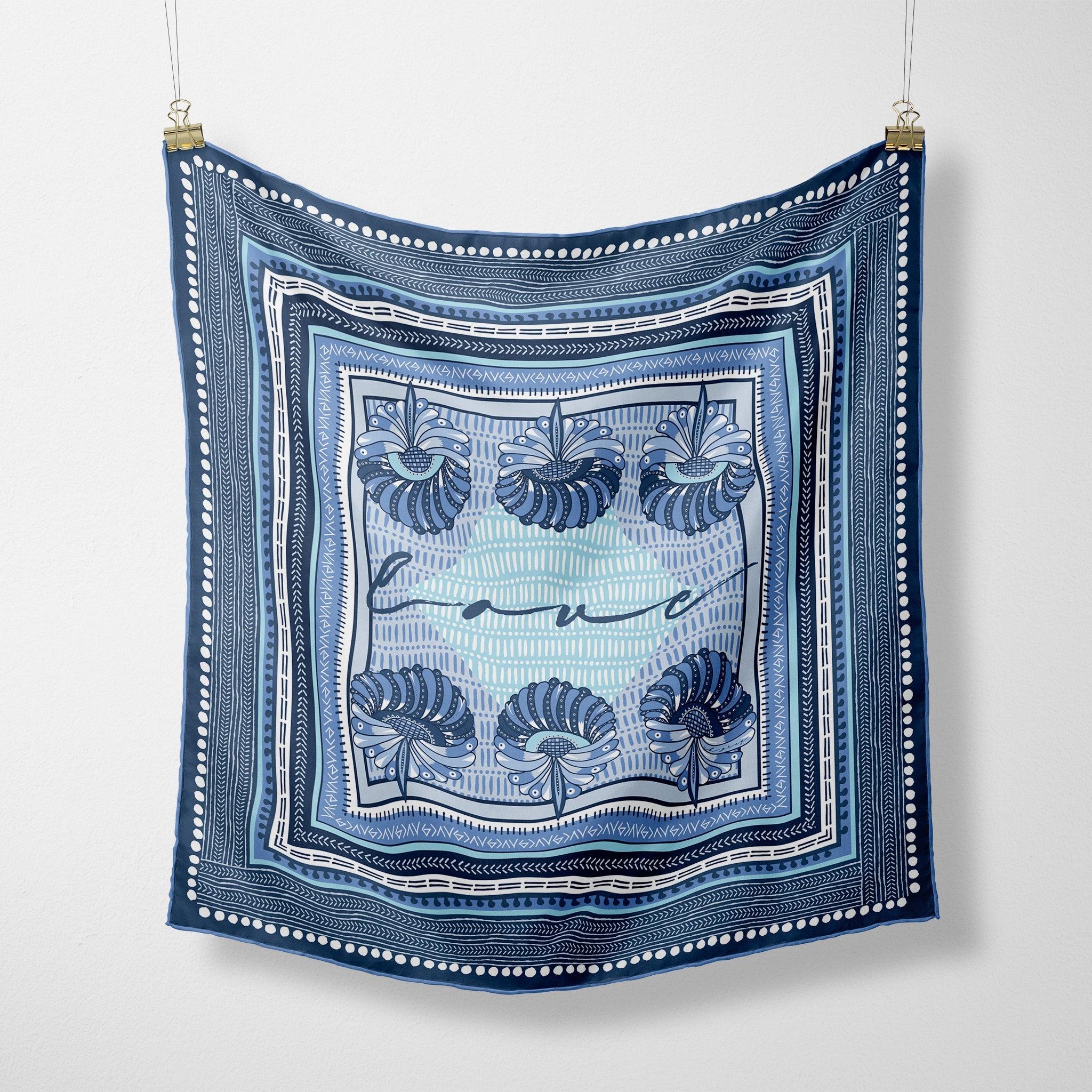 The Annie silk scarf — hand-drawn CB Grey design