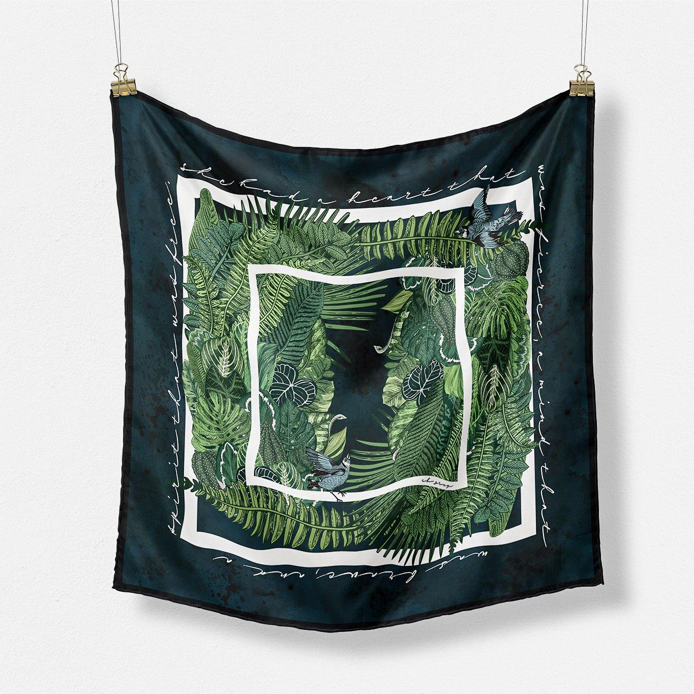 The Whitney silk scarf — hand-drawn CB Grey design