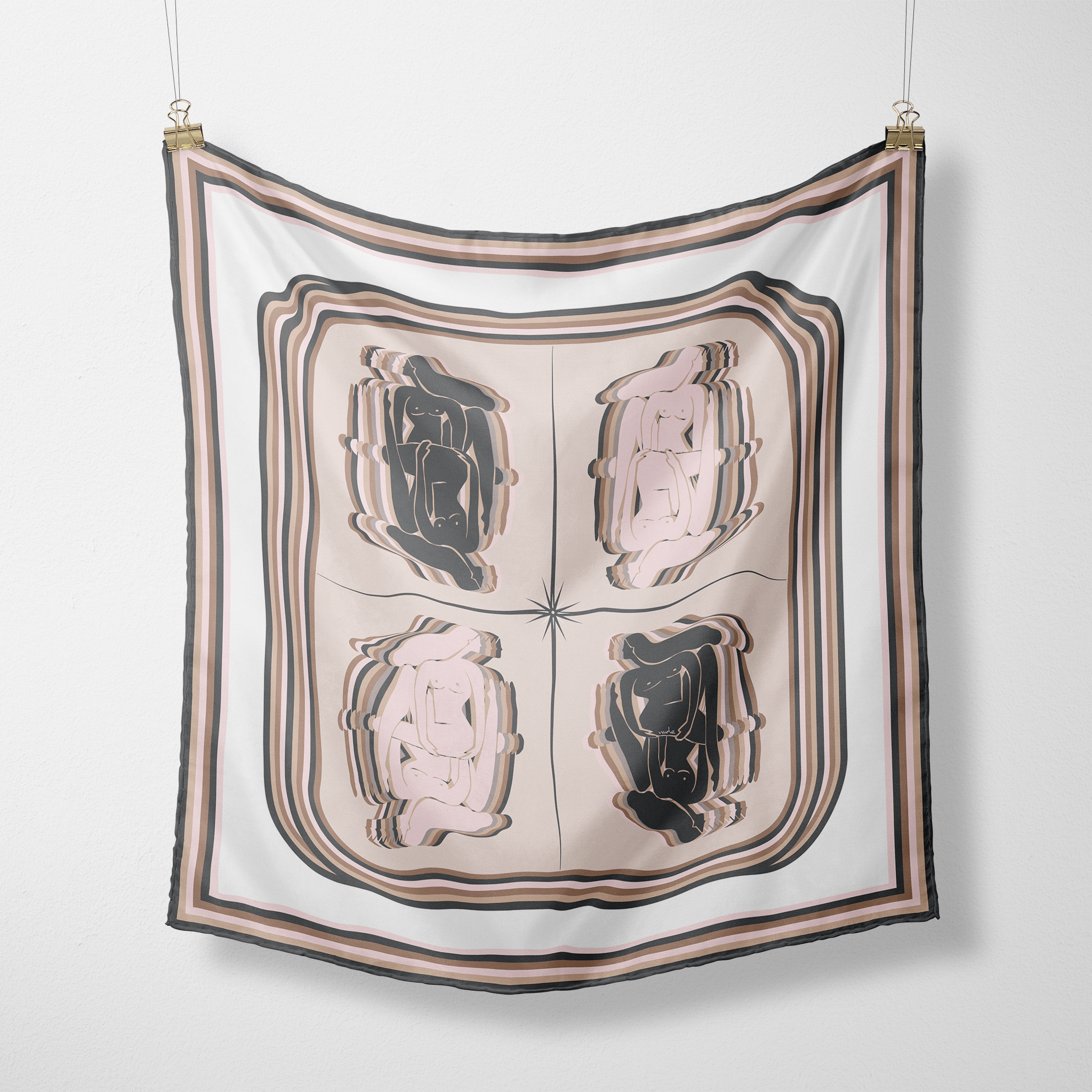 The Nude Beach silk scarf — CB Grey x Riddle Oil
