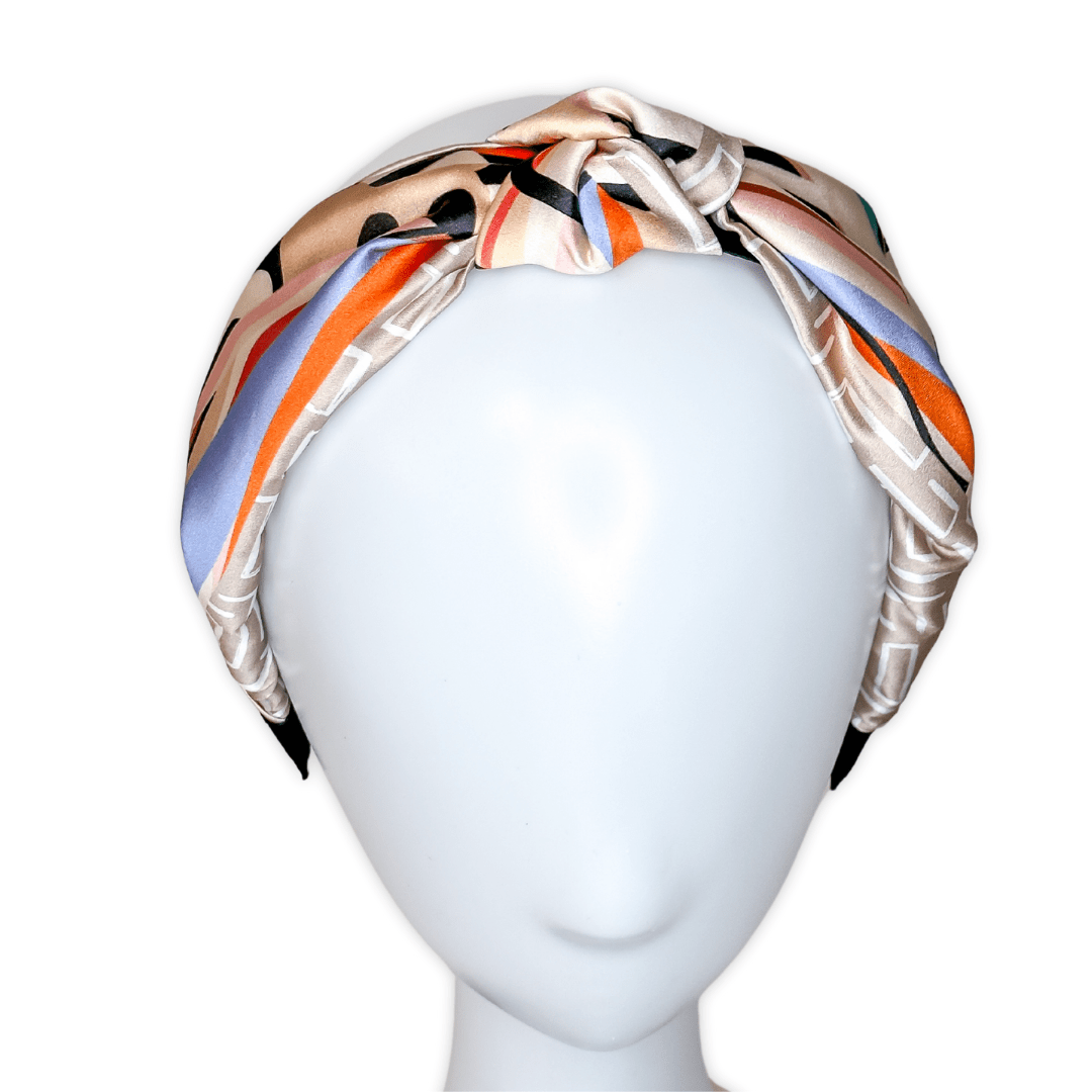 The Pippa Silk Knotted Headband - CB Grey - Headband
