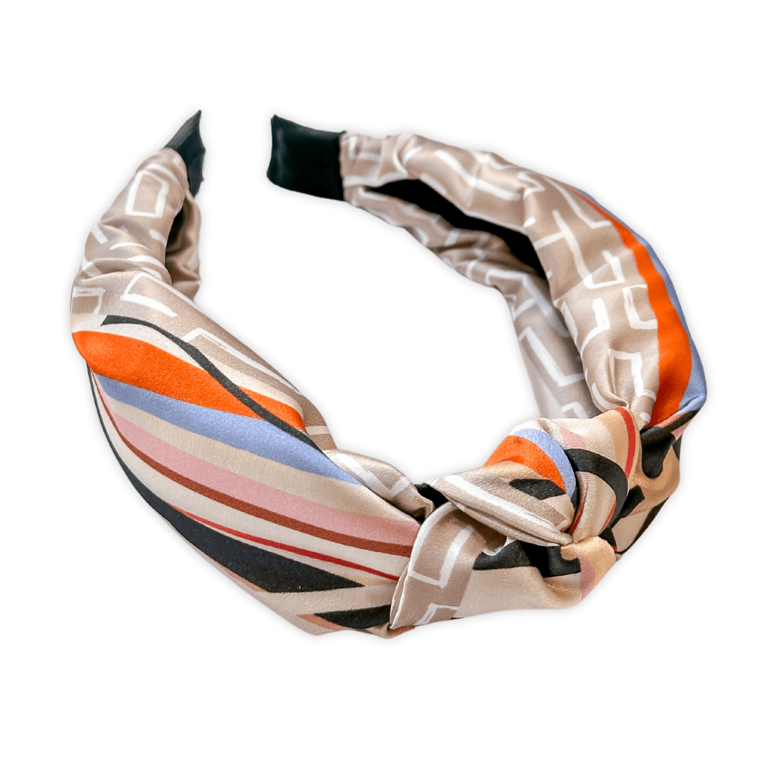 The Pippa Silk Knotted Headband - CB Grey - Headband