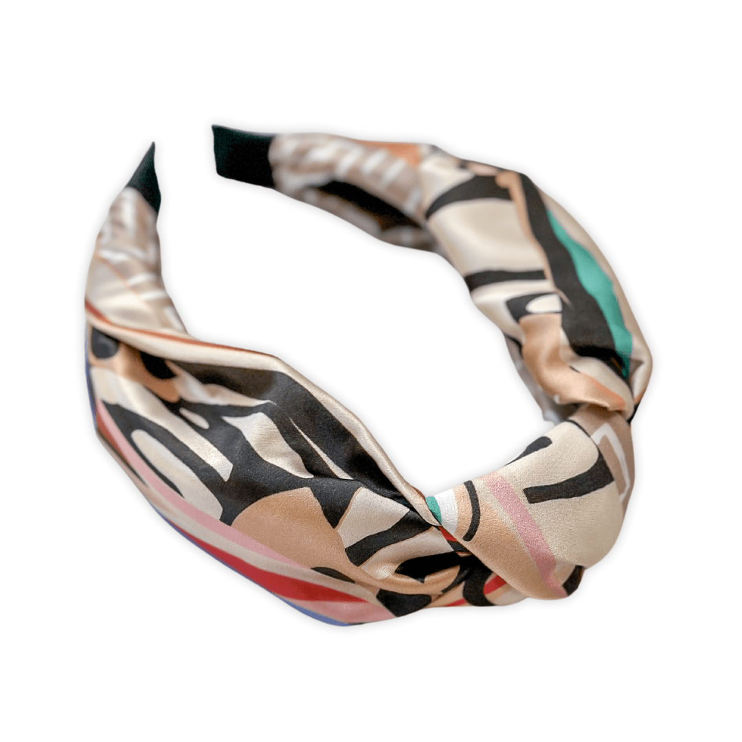 The Pippa Silk Knotted Headband - CB Grey - Headband
