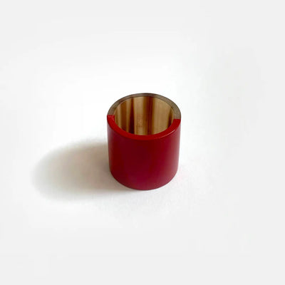 Red Lacquer Horn Scarf Ring