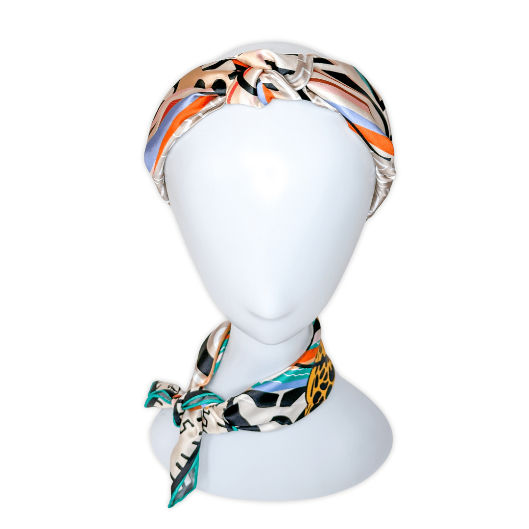 The Pippa Silk Knotted Headband - CB Grey - Headband