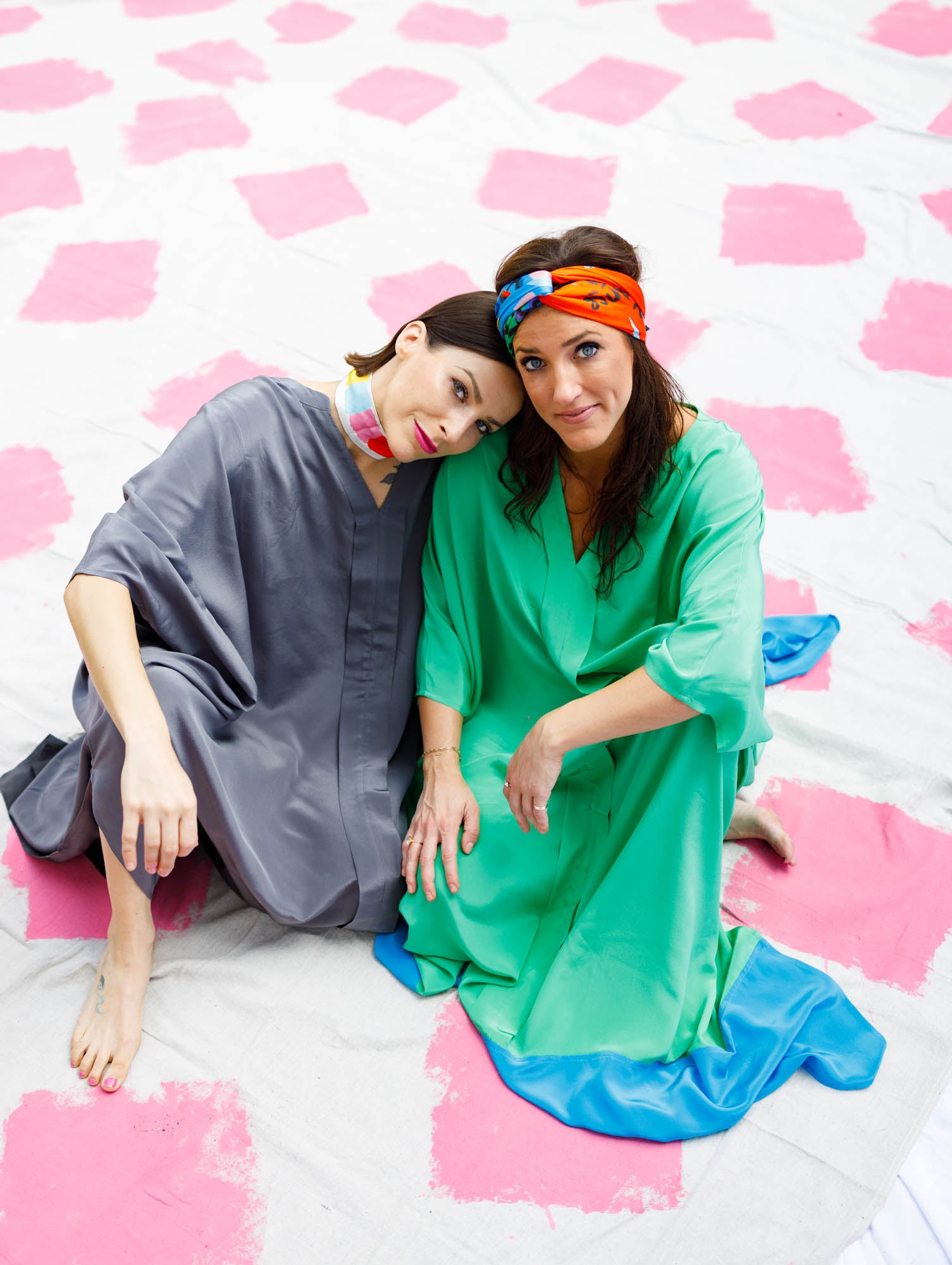 CB Grey x Elise Lyon Silk Caftan - CB Grey - 