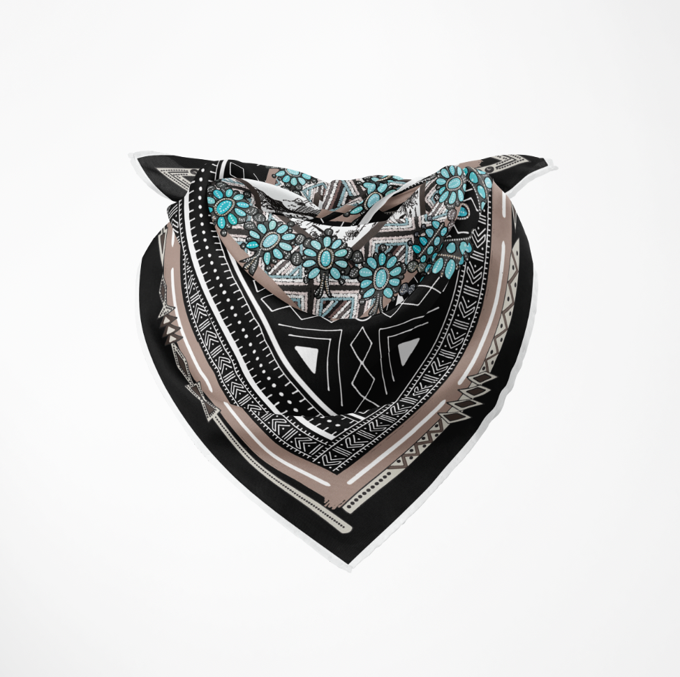 The Dakota silk midi in the hand-drawn Dakota print — CB Grey
