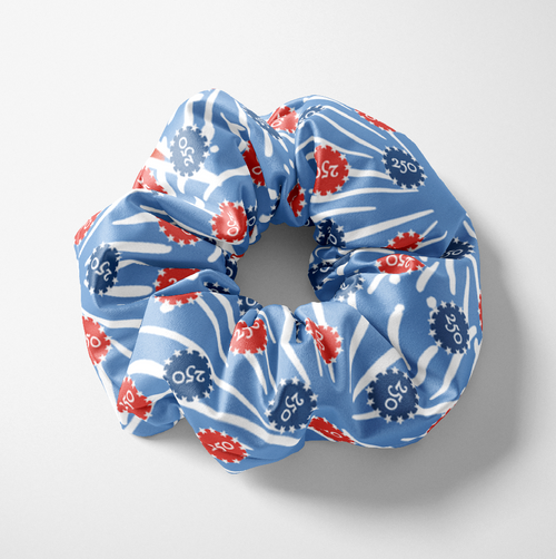 CB Grey x Freedom 250 silk scrunchie — America's 250th commemorative silk