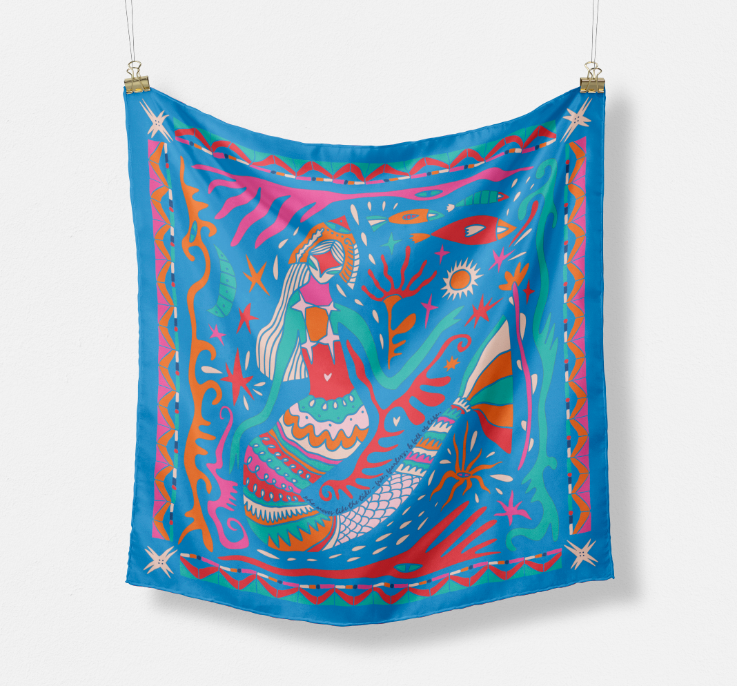 The Sirena Silk Scarf: PREORDER