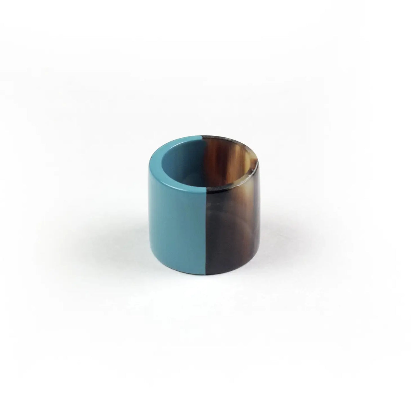 Blue Lacquer Horn Scarf Ring