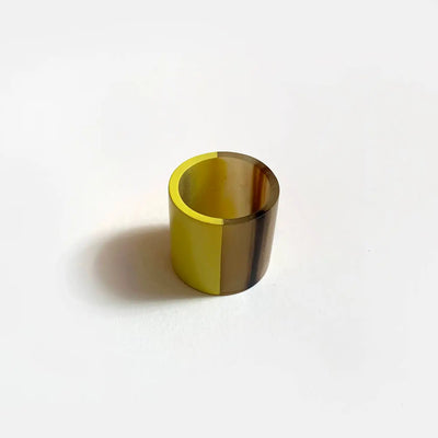 Yellow Lacquer Horn Scarf Ring