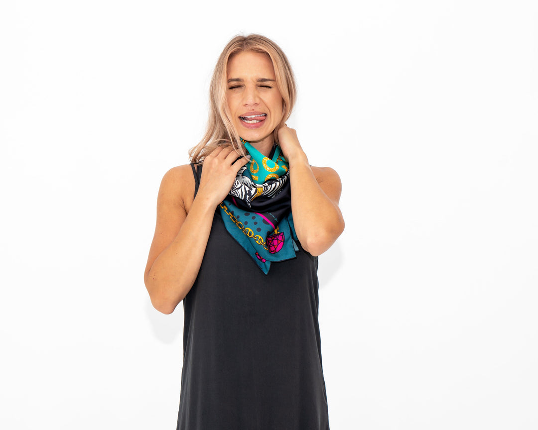 The Kat Silk Scarf - CB Grey